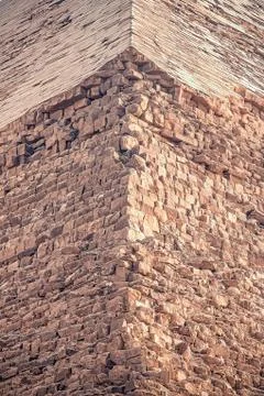The edge of the great pyramid of the cheops Stock Photos