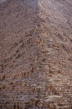 The edge of the great pyramid of the cheops Stock Photos