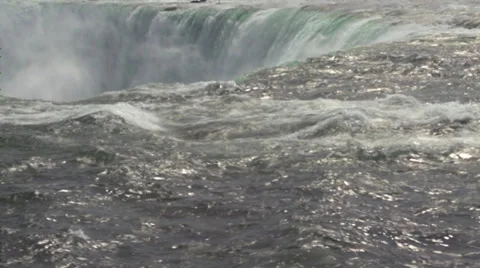 At the edge of Horseshoe Fall Stock Footage 37208325