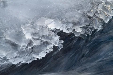 The edge of the ice takes a bizarre shape Stock Photos