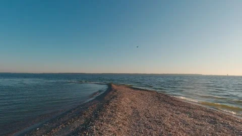 The edge of the Kinburn Spit, Ukraine. Stock Footage 280768183