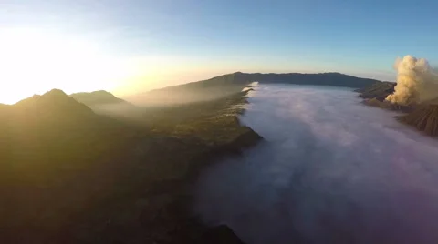 The edge of massive north-east of Mount Bromo, East Java, Indonesia Stock Footage 65397222