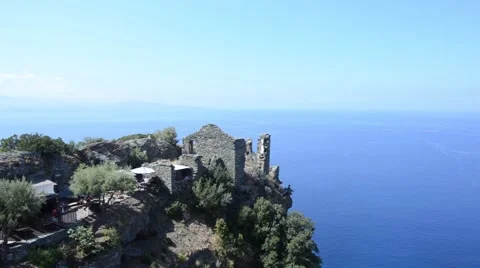 Edge of the mountain and Sea Stock Footage 68768682