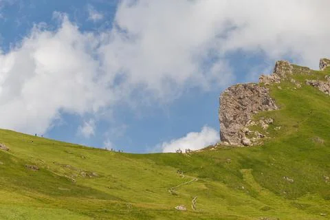 On the edge of mountain Stock Photos