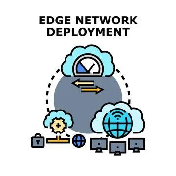 Edge network deployment concept for computing technology Stock Illustration