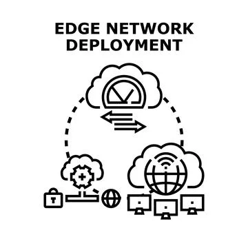Edge network deployment concept for computing technology Stock Illustration