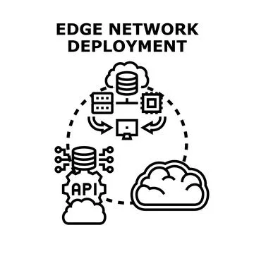 Edge network deployment concept for modern computing Stock Illustration