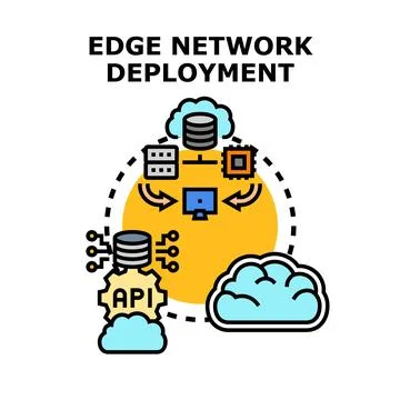 Edge network deployment concept for modern computing Stock Illustration
