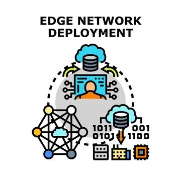 Edge network deployment for modern distributed computing Ilustração Stock