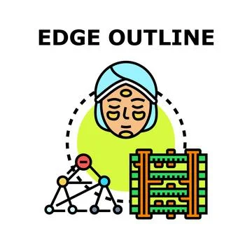 Edge outline concept representing algorithm and beauty procedure Stock Illustration