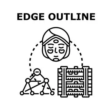 Edge outline concept representing algorithm and beauty procedure Stock Illustration