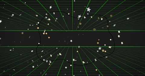 Edge particles starting motion, stars tracing cloud outline, forming ring Stock Footage 321318817