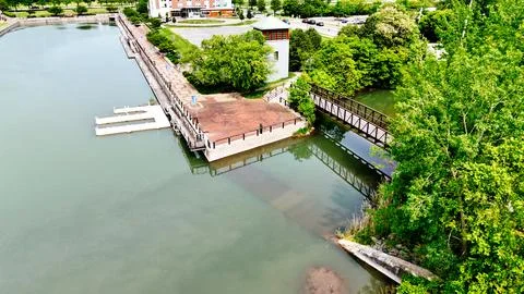 Edge of a Pier - Inner Harbor - Syracuse, NY Fotos de archivo