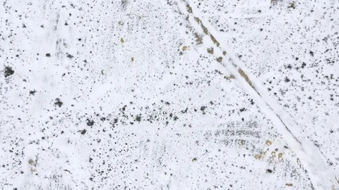 Edge of a sandy cliff of the snow-covered desert in winter. Western Kazakhstan Stock Footage 93837169