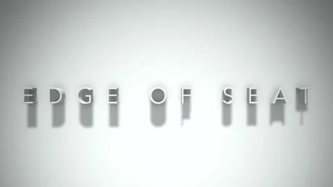 Edge of seat 3D title animation white text on a white background Stock Footage 299824616