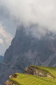 On the edge of Seceda Mountain Foto stock