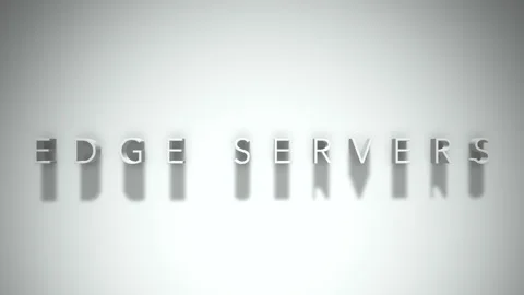 Edge servers 3D title animation white text on a white background Stock Footage 299373321