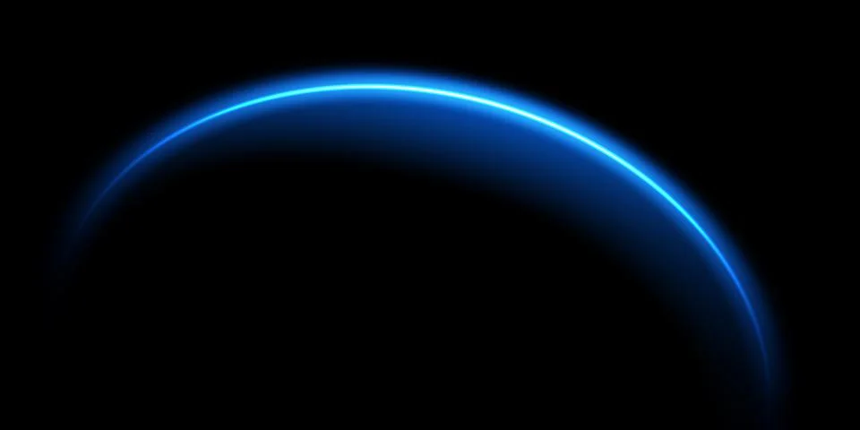 The edge of a solar eclipse on a black background, blue. Blue eclipse for Stock-Illustration