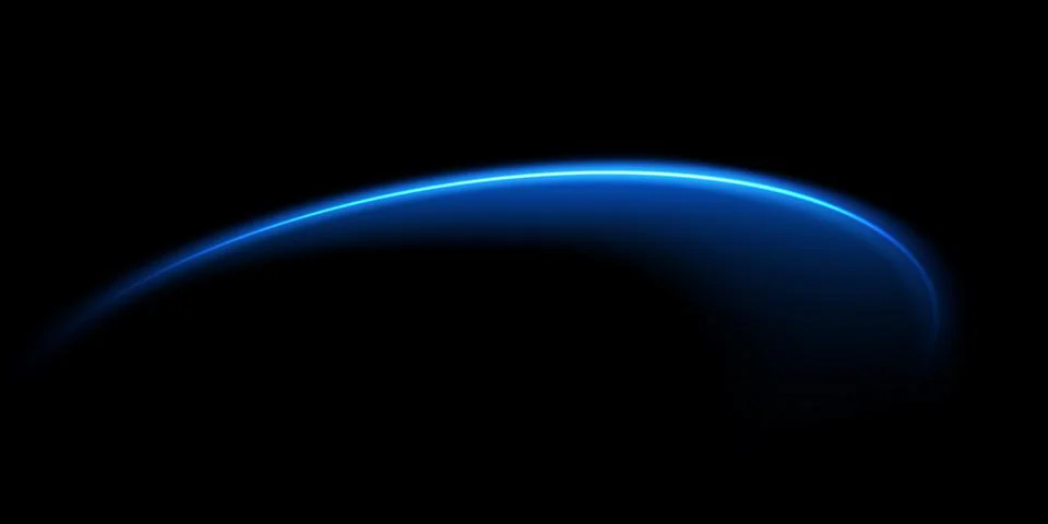 The edge of a solar eclipse on a black background, blue. Blue eclipse for Stock Illustration