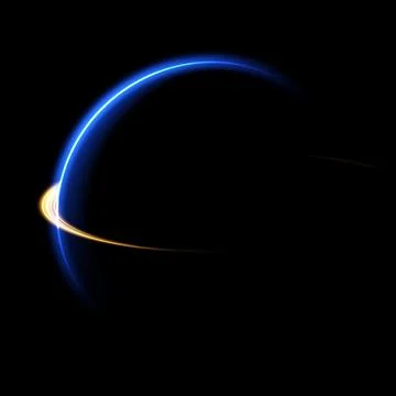 The edge of a solar eclipse on a black background, blue. Blue eclipse for 스톡 일러스트