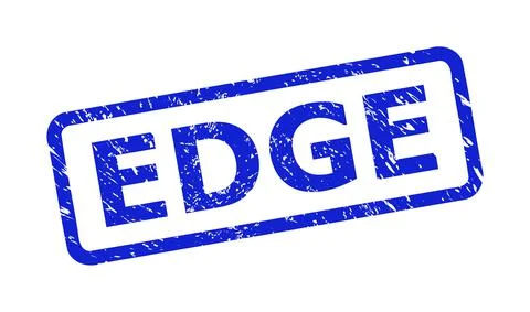 EDGE Stamp Seal with Grunge Surface and Rounded Rectangle Frame Stock-Illustration