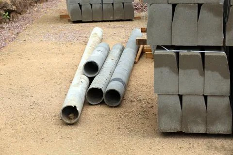 Edge stone pack coupled and tubes Stock Photos