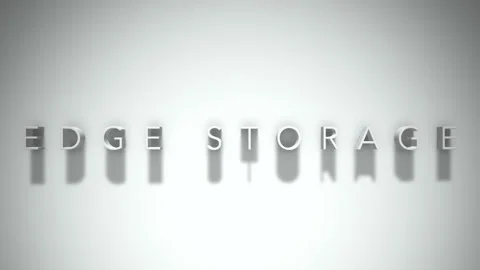 Edge storage 3D title animation white text on a white background Stock Footage 298897722