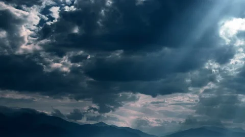 The edge of the storm in the mountains Stock Footage 42996847