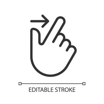 Edge swipe pixel perfect linear icon Stock Illustration