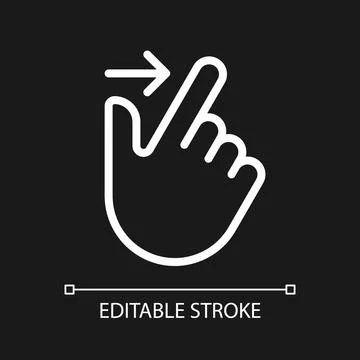 Edge swipe pixel perfect white linear icon for dark theme Stock Illustration