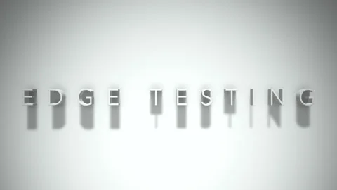 Edge testing 3D title animation white text on a white background Stock Footage 299373680