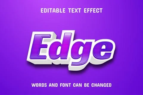 Edge text - editable text effect Stock Illustration