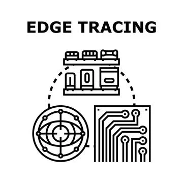 Edge tracing computer vision technology process Stock-Illustration