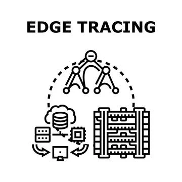 Edge tracing technology computing data network concept Stock Illustration