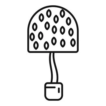 Edge tree pot icon outline vector. Garden trimming Stock Illustration