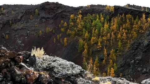 Edge of a volcano crater, Mongolia. Stock Footage 234965941