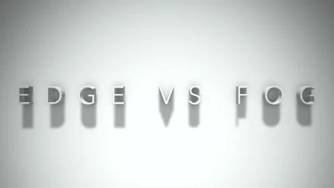 Edge vs fog 3D title animation with shadows on a white background Stock Footage 296801114