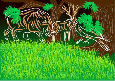 Edge of the woods Stock Illustration