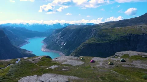 Edge of the World Camping Stock Footage 282395849