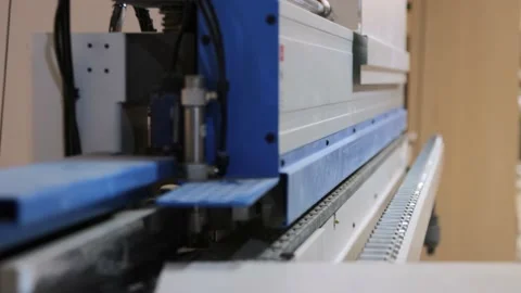 An edgebanding machine in workshop Stock Footage 133358271