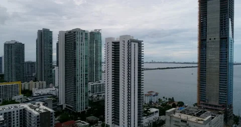 Edgewater towers on a cloudy day Stock Footage 156976759