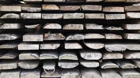 Edging board in stacks Stock Photos