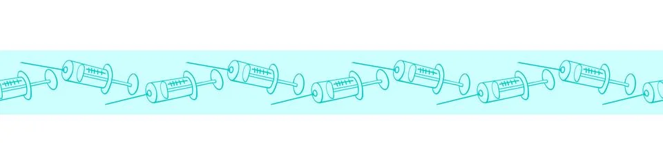 Edging, border, line of horizontal pattern of contour syringes. Vector decora Stock Illustration