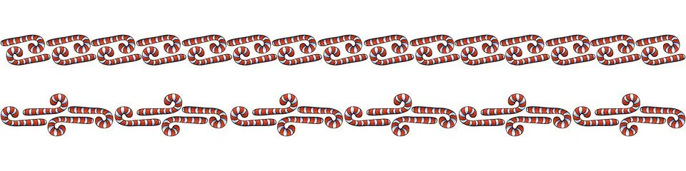 Edging, ribbon, border from red candy cane. Vector seamless pattern, ornament 스톡 일러스트