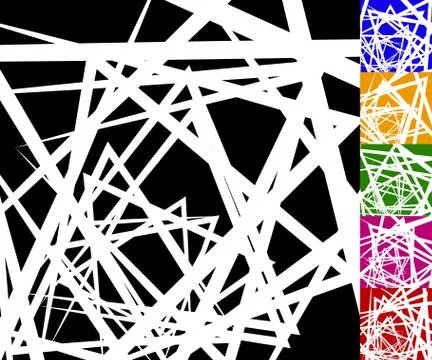 Edgy, angular background set in 6 colors. Illustrazione stock