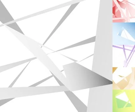 Edgy, angular geometric art in 6 colors. Stockillustratie