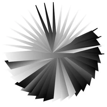 Edgy, angular geometric element. Abstract circular shape on white. イラスト素材