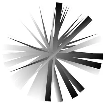 Edgy, angular geometric element. Abstract circular shape on white. Stock Illustration