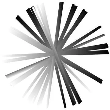 Edgy, angular geometric element. Abstract circular shape on white. Illustrazione stock