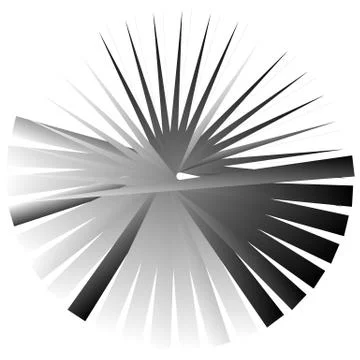 Edgy, angular geometric element. Abstract circular shape on white. イラスト素材